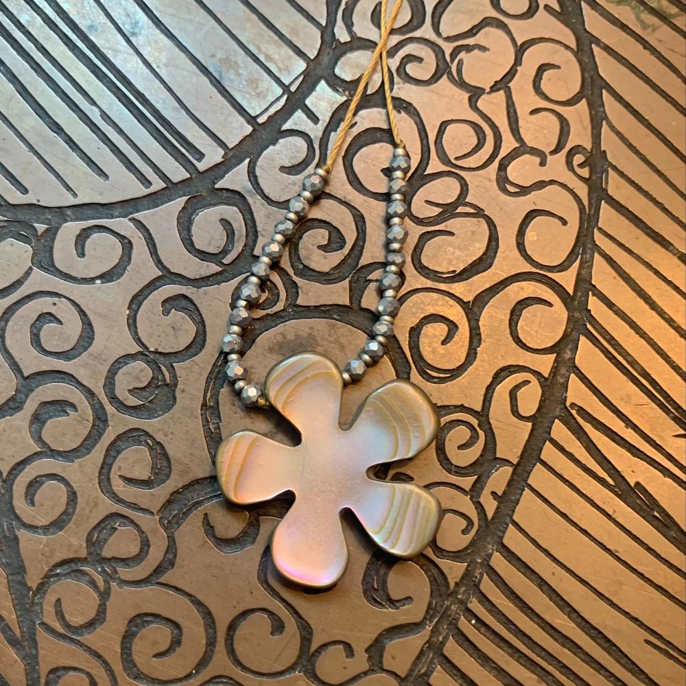 Lily Lambert Flower Abalone Necklace